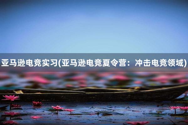 亚马逊电竞实习(亚马逊电竞夏令营：冲击电竞领域)