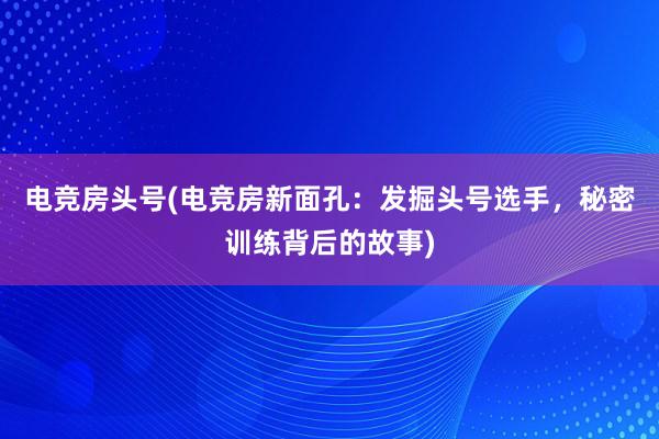 电竞房头号(电竞房新面孔：发掘头号选手，秘密训练背后的故事)