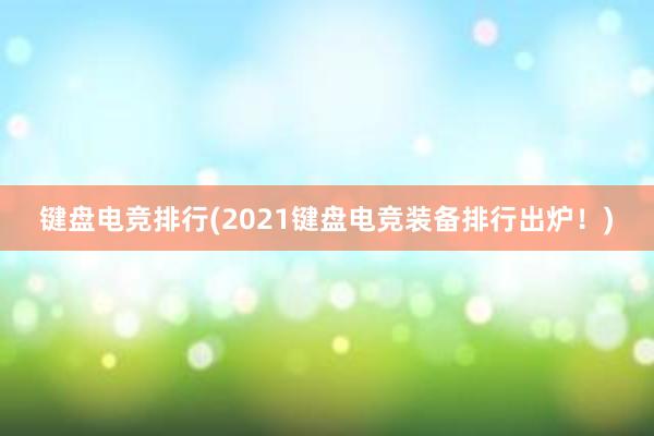 键盘电竞排行(2021键盘电竞装备排行出炉！)