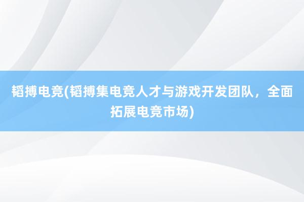 韬搏电竞(韬搏集电竞人才与游戏开发团队，全面拓展电竞市场)