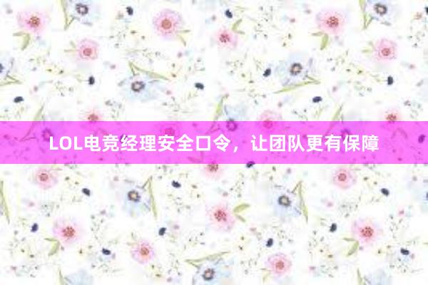 LOL电竞经理安全口令，让团队更有保障