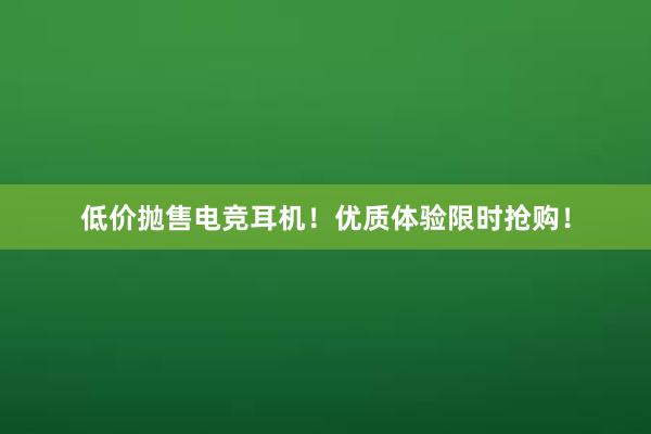 低价抛售电竞耳机！优质体验限时抢购！