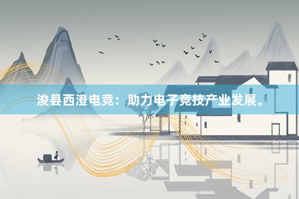 浚县西澄电竞：助力电子竞技产业发展。