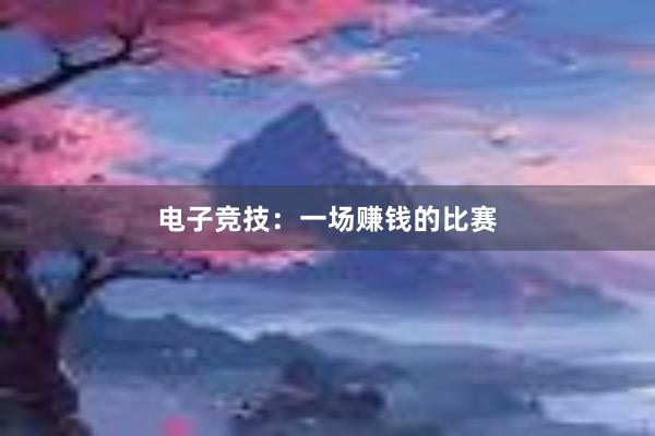 电子竞技：一场赚钱的比赛