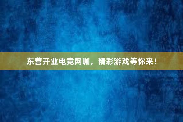 东营开业电竞网咖，精彩游戏等你来！