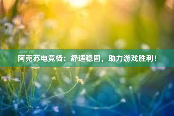 阿克苏电竞椅：舒适稳固，助力游戏胜利！